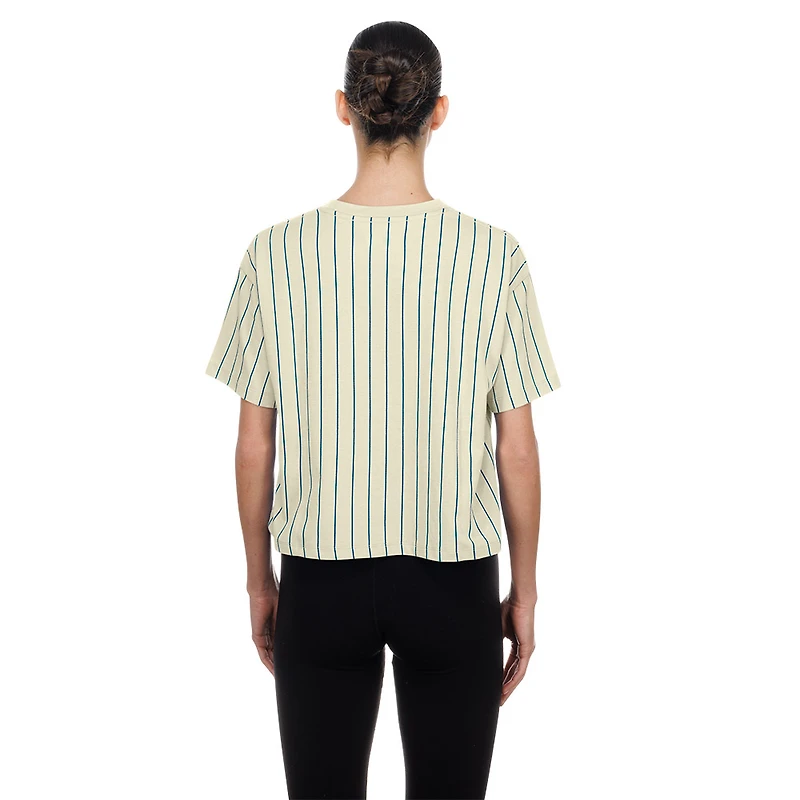 Women's New Era  Cream Atlanta Braves Throwback Boxy T-Shirt