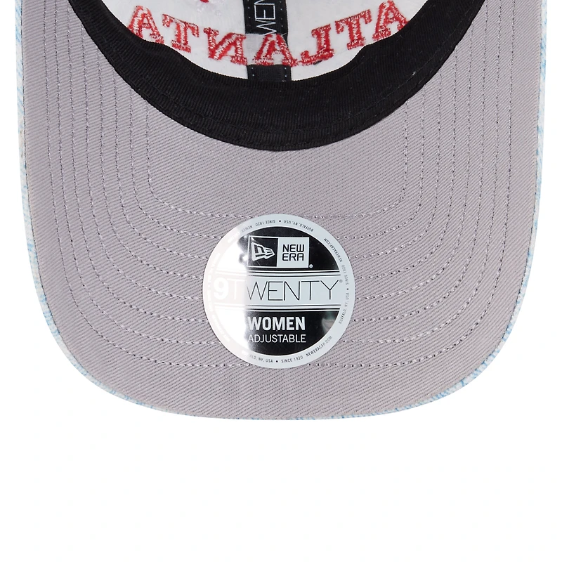 Women's New Era Light Blue Atlanta Braves Daisy All Over 9TWENTY Adjustable Hat