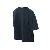 Women's New Era Navy Atlanta Braves Boxy Foil Logo T-Shirt