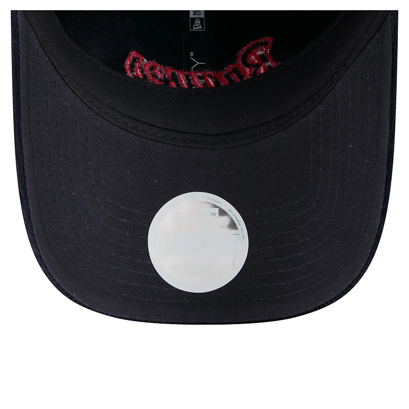 Casquette ajustable en velours côtelé 9TWENTY bleu marine des Atlanta Braves de New Era pour femme