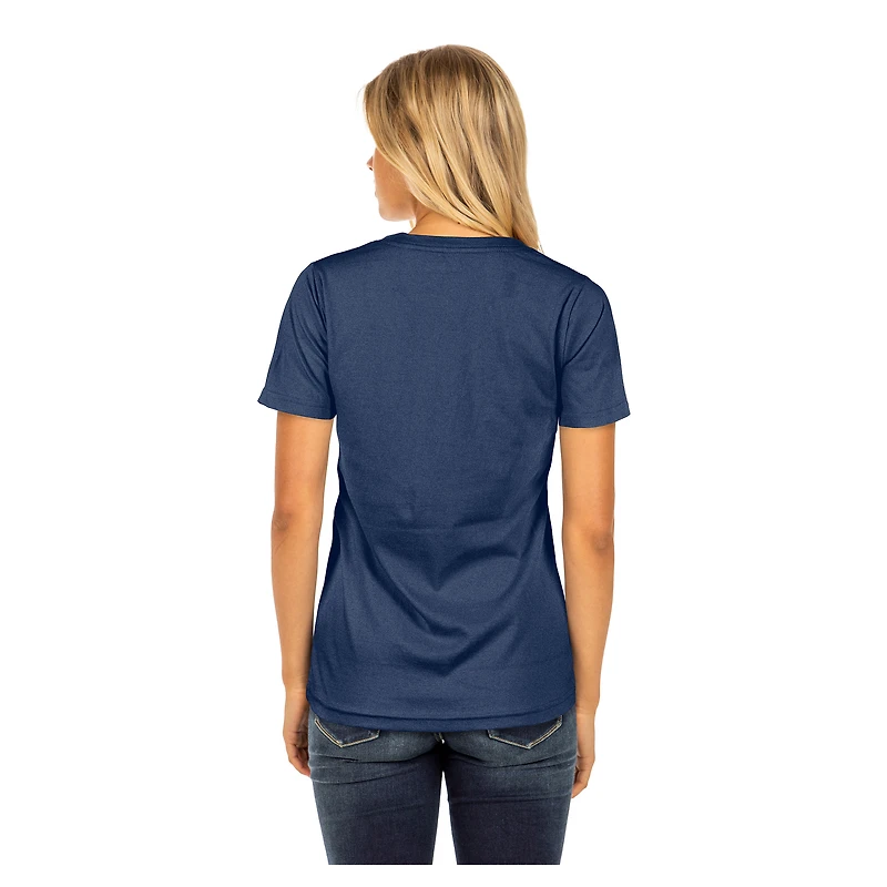 Women's New Era Navy Atlanta Braves Little Miss 2 V-Neck T-Shirt