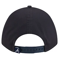Casquette ajustable New Era bleu marine Atlanta Braves Metallic A-Frame 9FORTY pour femme