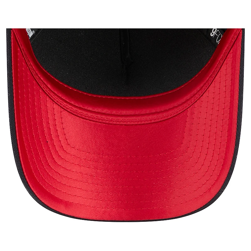 Casquette ajustable New Era bleu marine Atlanta Braves Metallic A-Frame 9FORTY pour femme