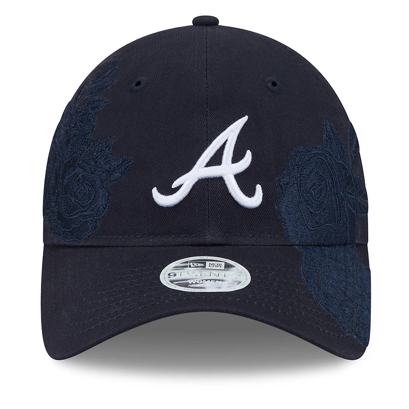 Women's New Era Navy Atlanta Braves Roses 9TWENTY Adjustable Hat