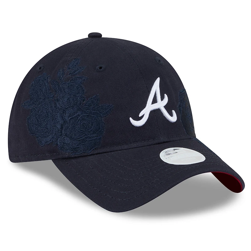 Women's New Era Navy Atlanta Braves Roses 9TWENTY Adjustable Hat