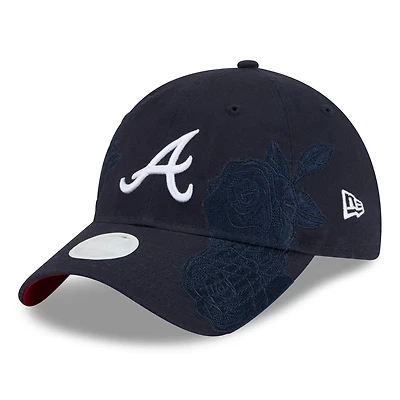 Women's New Era Navy Atlanta Braves Roses 9TWENTY Adjustable Hat