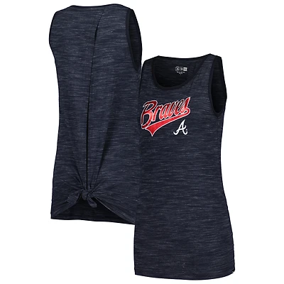 Women's New Era Navy Atlanta Braves Space-Dye Active Tank Top