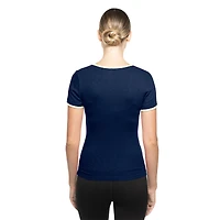 T-shirt à lacets rétro Atlanta Braves bleu marine New Era pour femme