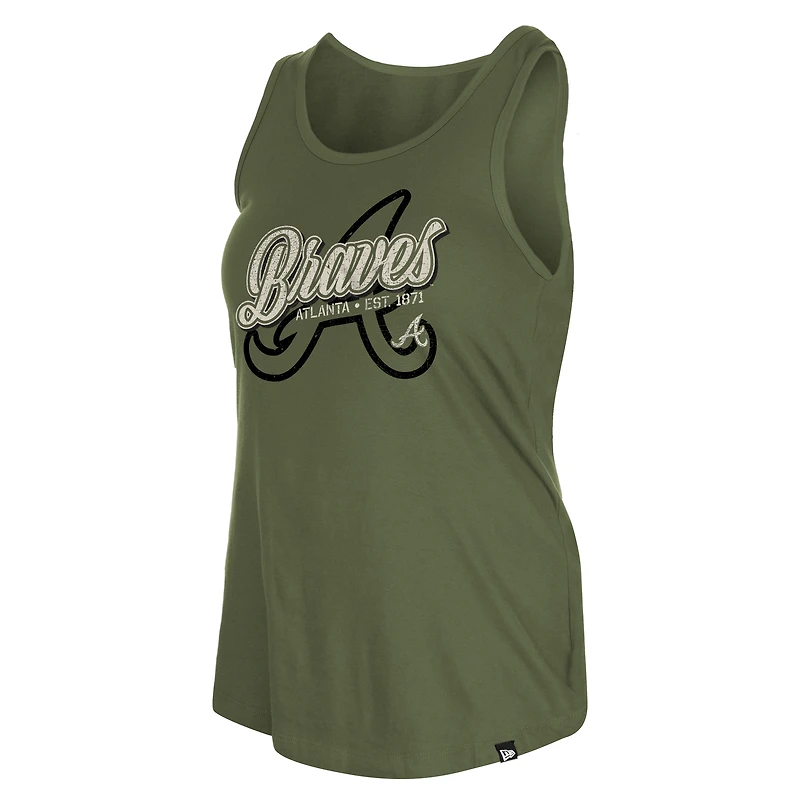 Women's New Era Olive Atlanta Braves 2026 Armed Forces Day Tank Top