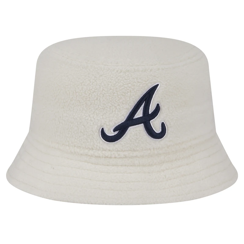 Chapeau seau confortable Chrome Atlanta Braves blanc New Era pour femme