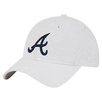 Casquette ajustable 9TWENTY en maille florale blanche des Braves d'Atlanta de New Era pour femme