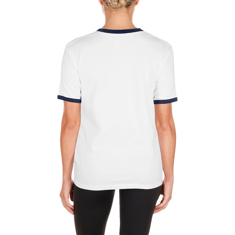 T-shirt surdimensionné Ringer New Era blanc pour femmes des Atlanta Braves