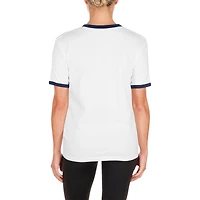 T-shirt surdimensionné Ringer New Era blanc pour femmes des Atlanta Braves