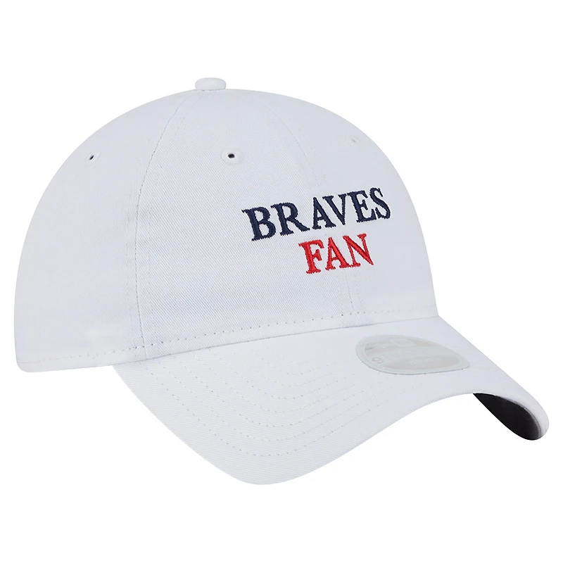 Women's New Era White Atlanta Braves Team Fan 9TWENTY Adjustable Hat
