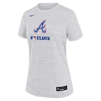 T-shirt Nike Ash Atlanta Braves Authentic Collection City Connect Velocity Dri-FIT pour femme