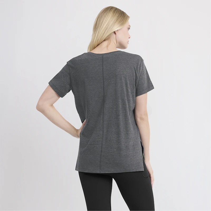 Women's Nike Heather Charcoal Atlanta Braves Authentic Collection Early Work Tri-Blend T-Shirt