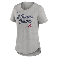 T-shirt Nike gris chiné Atlanta Braves Tri-Blend pour femme