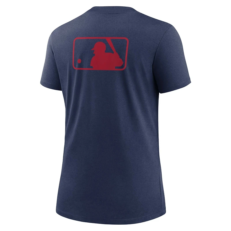 Women's Nike Navy Atlanta Braves Authentic Collection Early Work Tri-Blend T-Shirt
