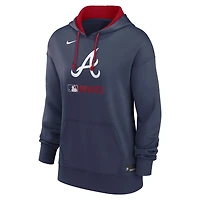 Women's Nike Navy Atlanta Braves Authentic Collection Performance Pullover Hoodie