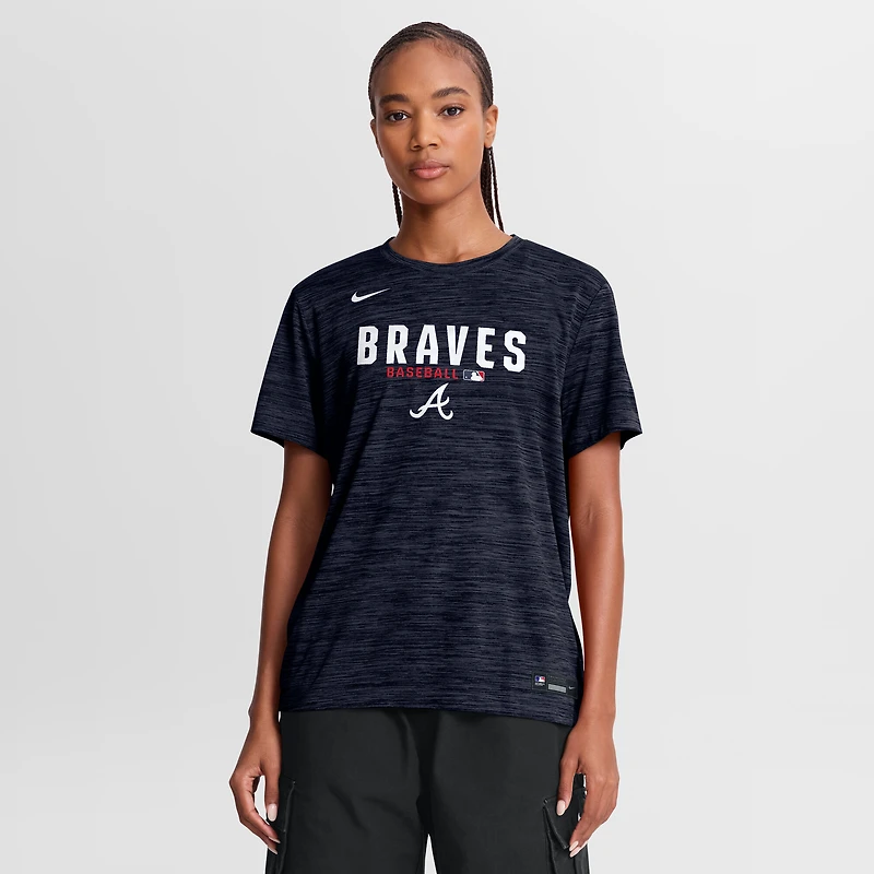 Women's Nike Navy Atlanta Braves Authentic Collection Velocity Dri-FIT T-Shirt