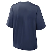 Women's Nike  Navy Atlanta Braves Knockout Boxy T-Shirt