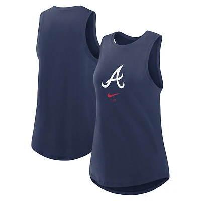 Débardeur Nike bleu marine Atlanta Braves Legacy Icon à col montant pour femme