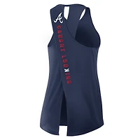 Débardeur Nike bleu marine Atlanta Braves à dos ouvert et croisé Dri-FIT pour femme