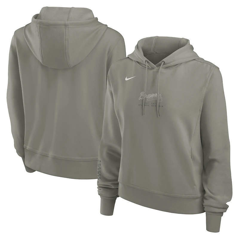 Women's Nike Olive Atlanta Braves One Tri-Blend Dri-FIT Hoodie