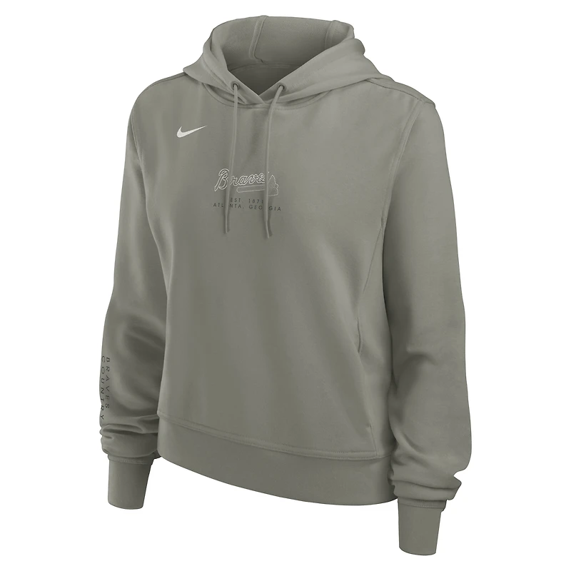 Women's Nike Olive Atlanta Braves One Tri-Blend Dri-FIT Hoodie