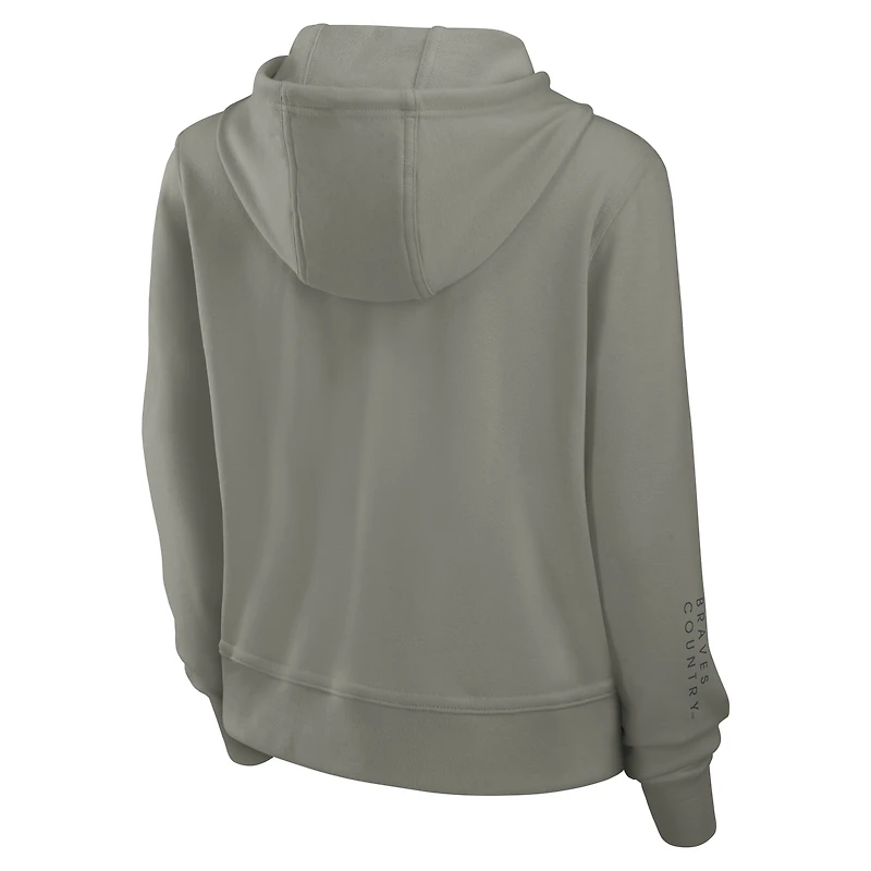 Women's Nike Olive Atlanta Braves One Tri-Blend Dri-FIT Hoodie