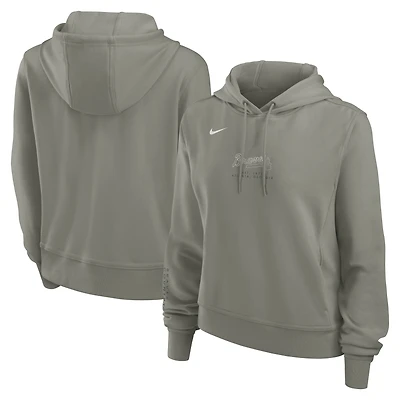 Women's Nike Olive Atlanta Braves One Tri-Blend Dri-FIT Hoodie