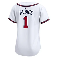 Maillot de joueur Nike Ozzie Albies Atlanta Braves Home Limited blanc pour femme
