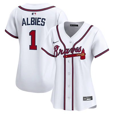 1 maillot de joueur à domicile Nike Ozzie Albies blanc des Atlanta Braves pour femme