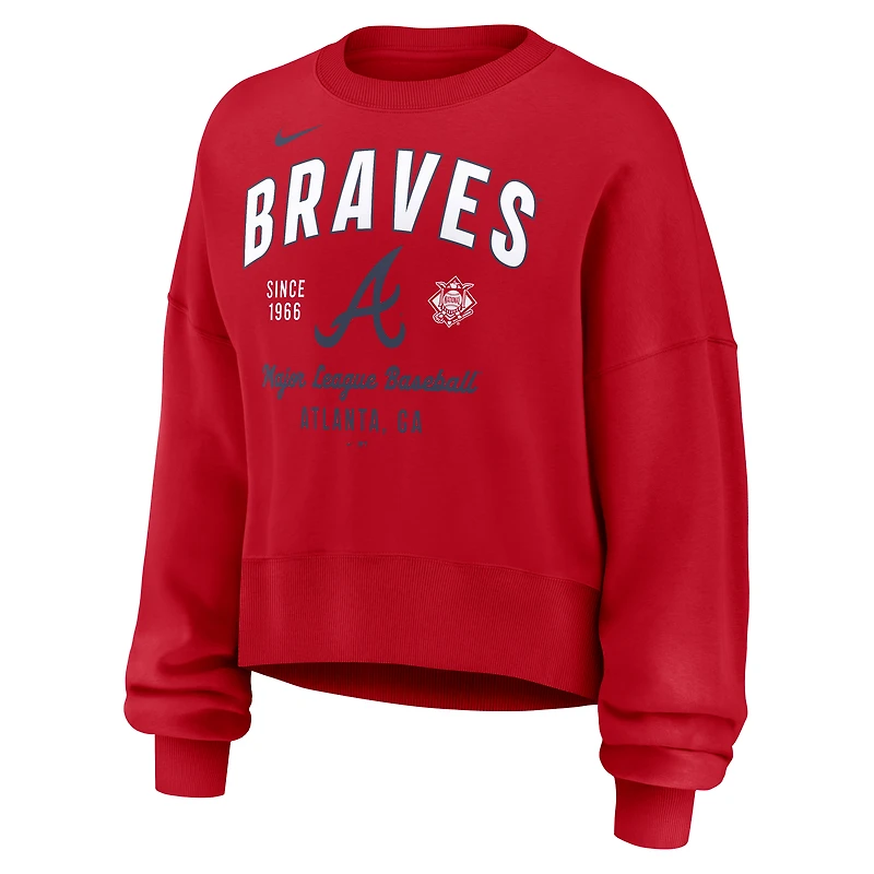 Sweat-shirt oversize rouge Nike Atlanta Braves pour femme