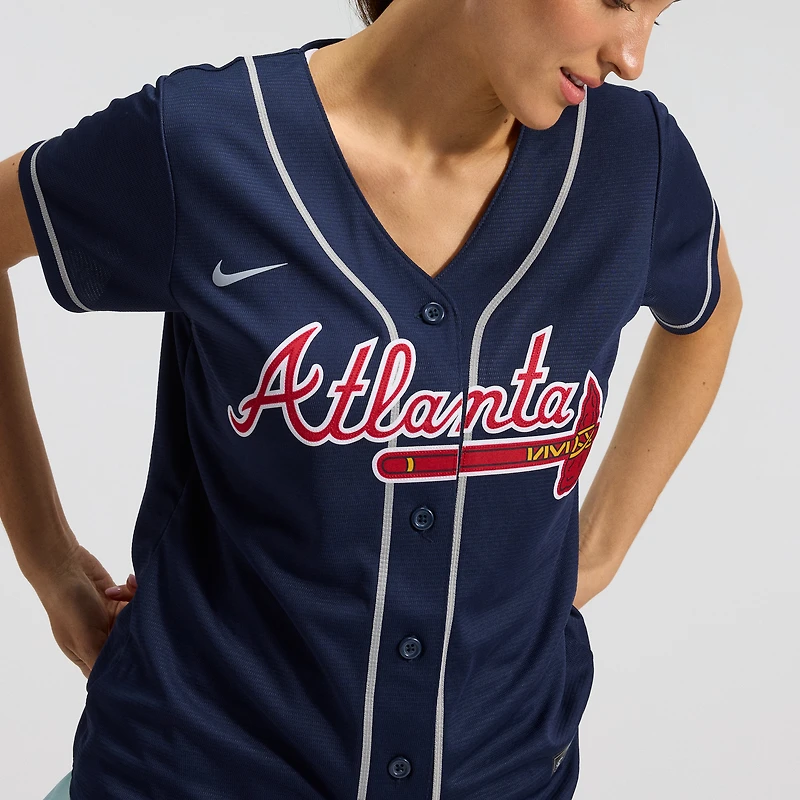 Women's Nike Ronald Acuña Jr. Navy Atlanta Braves Alternate Replica Player Jersey