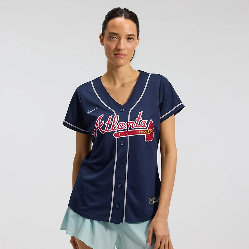 Women's Nike Ronald Acuña Jr. Navy Atlanta Braves Alternate Replica Player Jersey