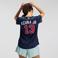 Women's Nike Ronald Acuña Jr. Navy Atlanta Braves Alternate Replica Player Jersey