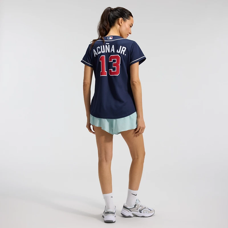 Women's Nike Ronald Acuña Jr. Navy Atlanta Braves Alternate Replica Player Jersey