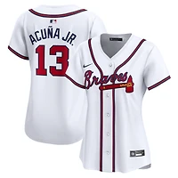 Maillot de joueur Nike Ronald Acuna Atlanta Braves Home Limited pour femme, blanc