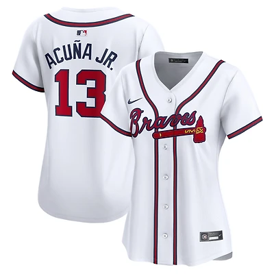 Maillot de joueur Nike Ronald Acuna Atlanta Braves Home Limited pour femme, blanc