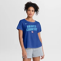 Women's Nike Royal Atlanta Braves 2026 City Connect Team Phrase Lockup Tri-Blend T-Shirt