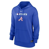 Sweat à capuche Nike Royal Atlanta Braves City Connect Authentic Collection pour femme, coupe Therma-FIT