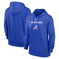 Women's Nike Royal Atlanta Braves City Connect Authentic Collection Therma-FIT Hoodie