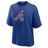 Women's Nike Royal Atlanta Braves City Connect Logo Boxy T-Shirt