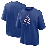 Women's Nike Royal Atlanta Braves City Connect Logo Boxy T-Shirt