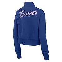 Sweat-shirt en molleton demi-zippé Nike Royal Atlanta Braves Cooperstown Collection Phoenix pour femme
