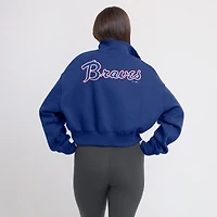Sweat-shirt en molleton demi-zippé Nike Royal Atlanta Braves Cooperstown Collection Phoenix pour femme