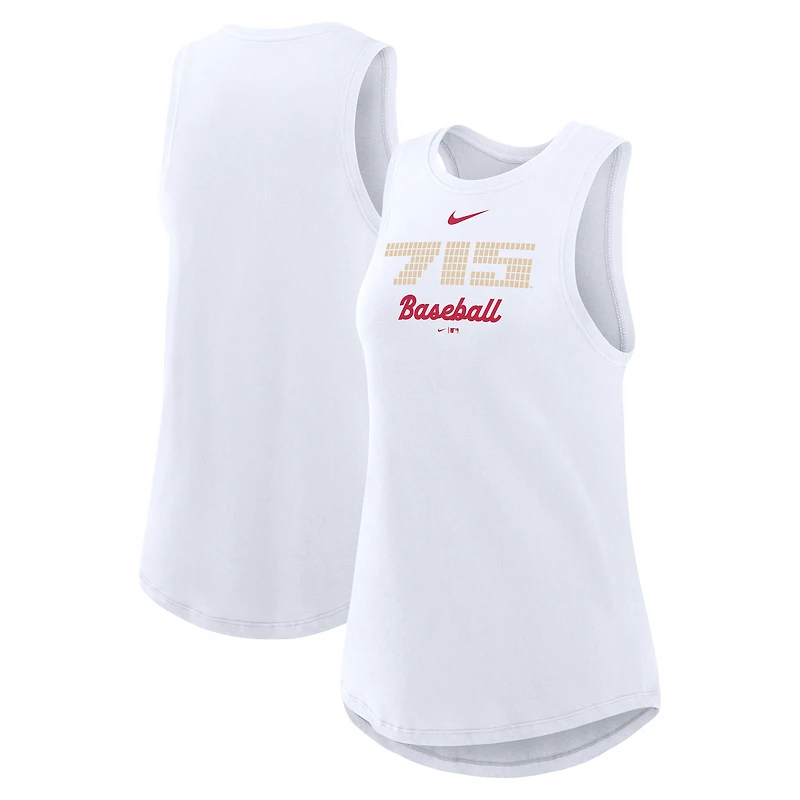 Débardeur Nike Atlanta Braves City Connect Tricode blanc à col montant et technologie Dri-FIT pour femme