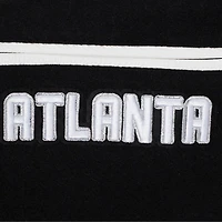 Women's Pro Standard Black Atlanta Braves Pearls Rib Wool Full-Zip Varsity Jacket