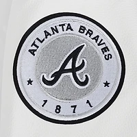 Women's Pro Standard Black Atlanta Braves Pearls Rib Wool Full-Zip Varsity Jacket